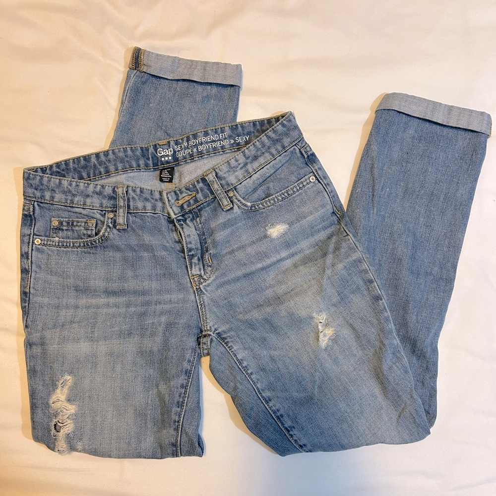 GAP Women's Boyfriend Jeans in Light Blue